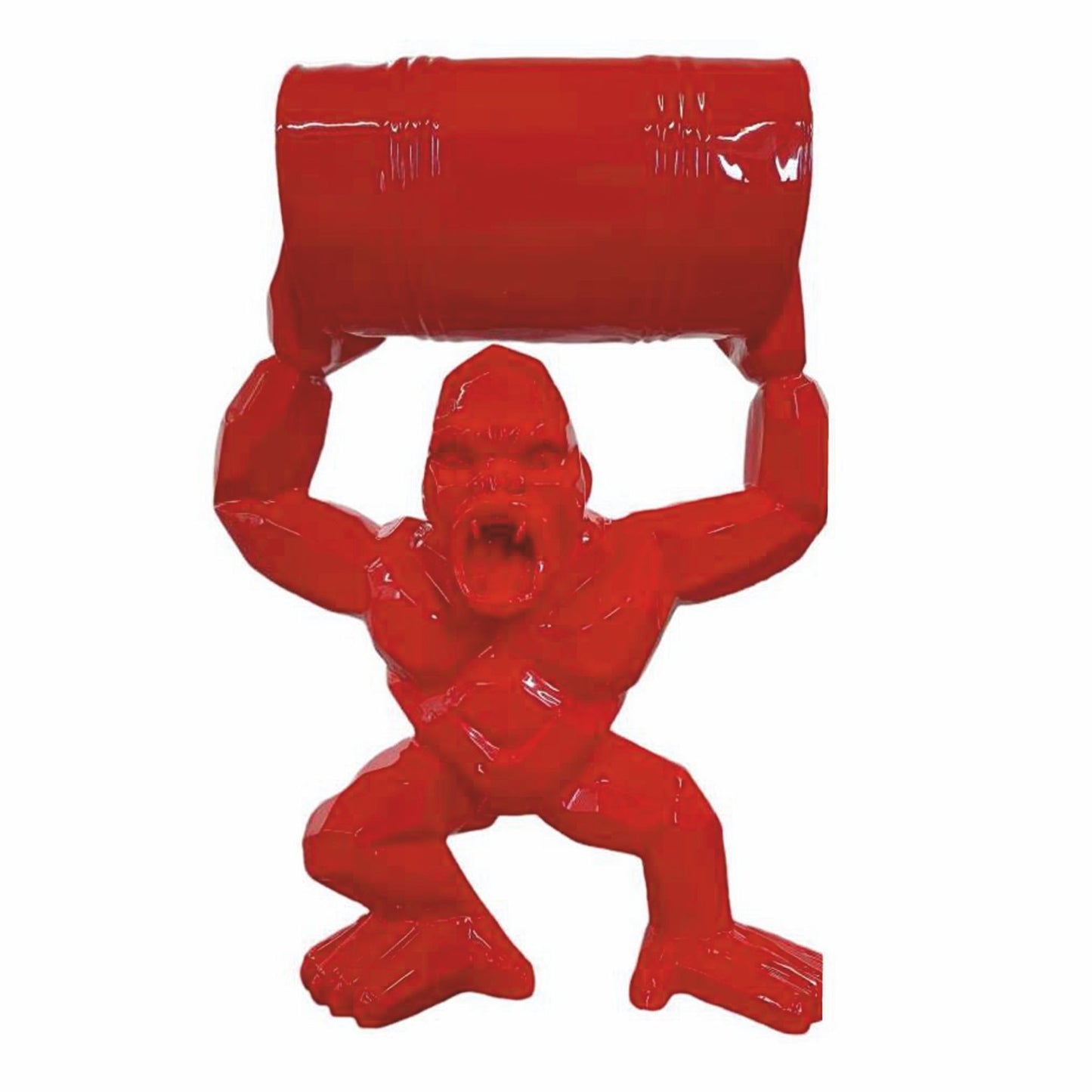 Abstrakte Gorilla Skulptur mit Fass