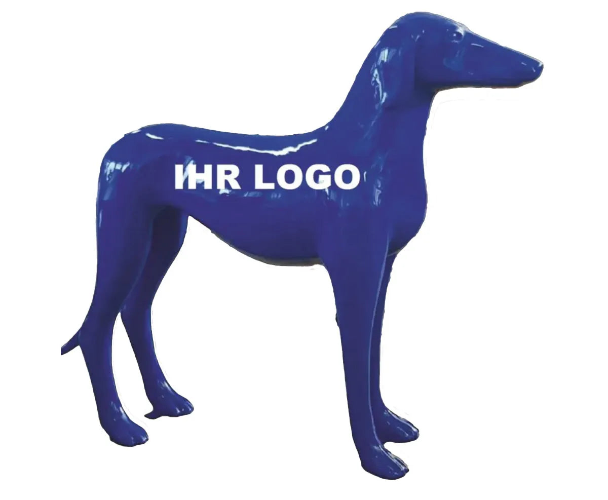 luxuswerbung-windhund-skulptur-individuelles-design-blau-stehend-mit-logo