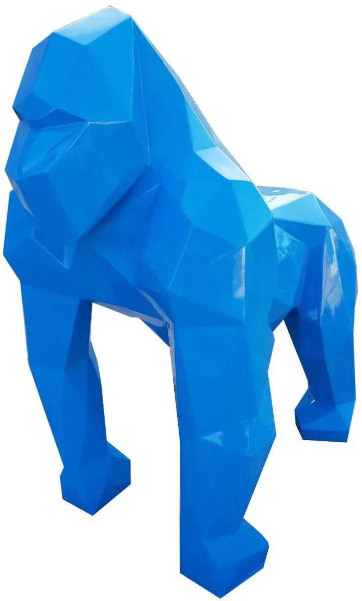 white-label-garten-deko-skulptur-figur-gorilla-affe-abstrakt-blau - Luxuswerbung.de