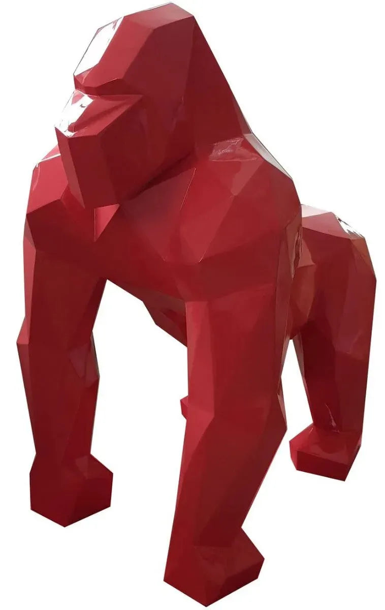 white-label-garten-deko-skulptur-figur-gorilla-affe-abstrakt-rot - Luxuswerbung.de