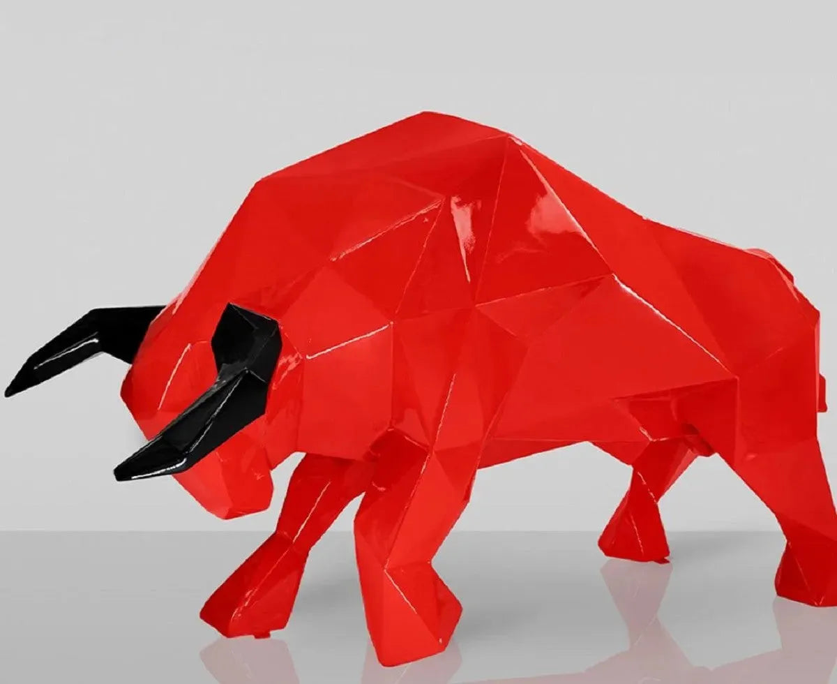 white-label-garten-xxl-skulptur-stier-rot-schwarz - Luxuswerbung.de