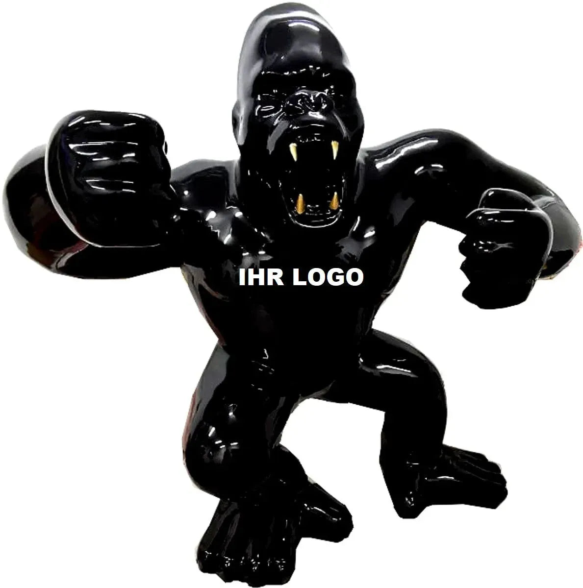white-label-skultur-gorilla-schwarz-gold-logo-beispiel - Luxuswerbung.de