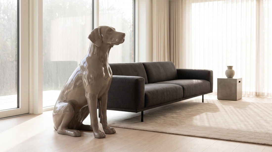 Welche Höhe eignet sich für eine Skulptur neben einer Couch?