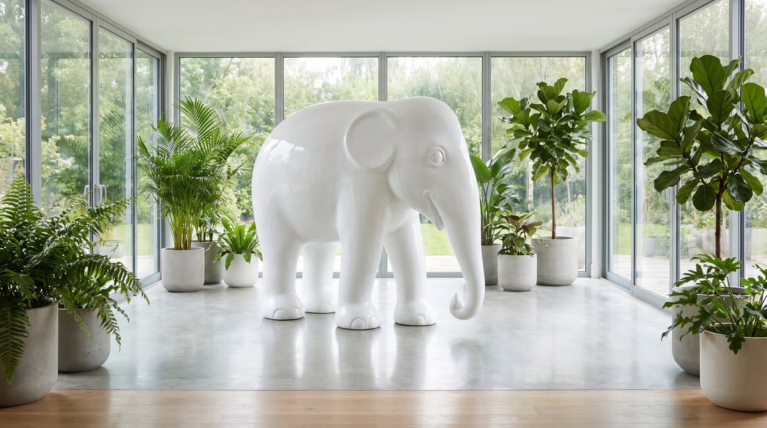 Wie plant man eine Figur für einen Wintergarten: Größe, Material und Standort