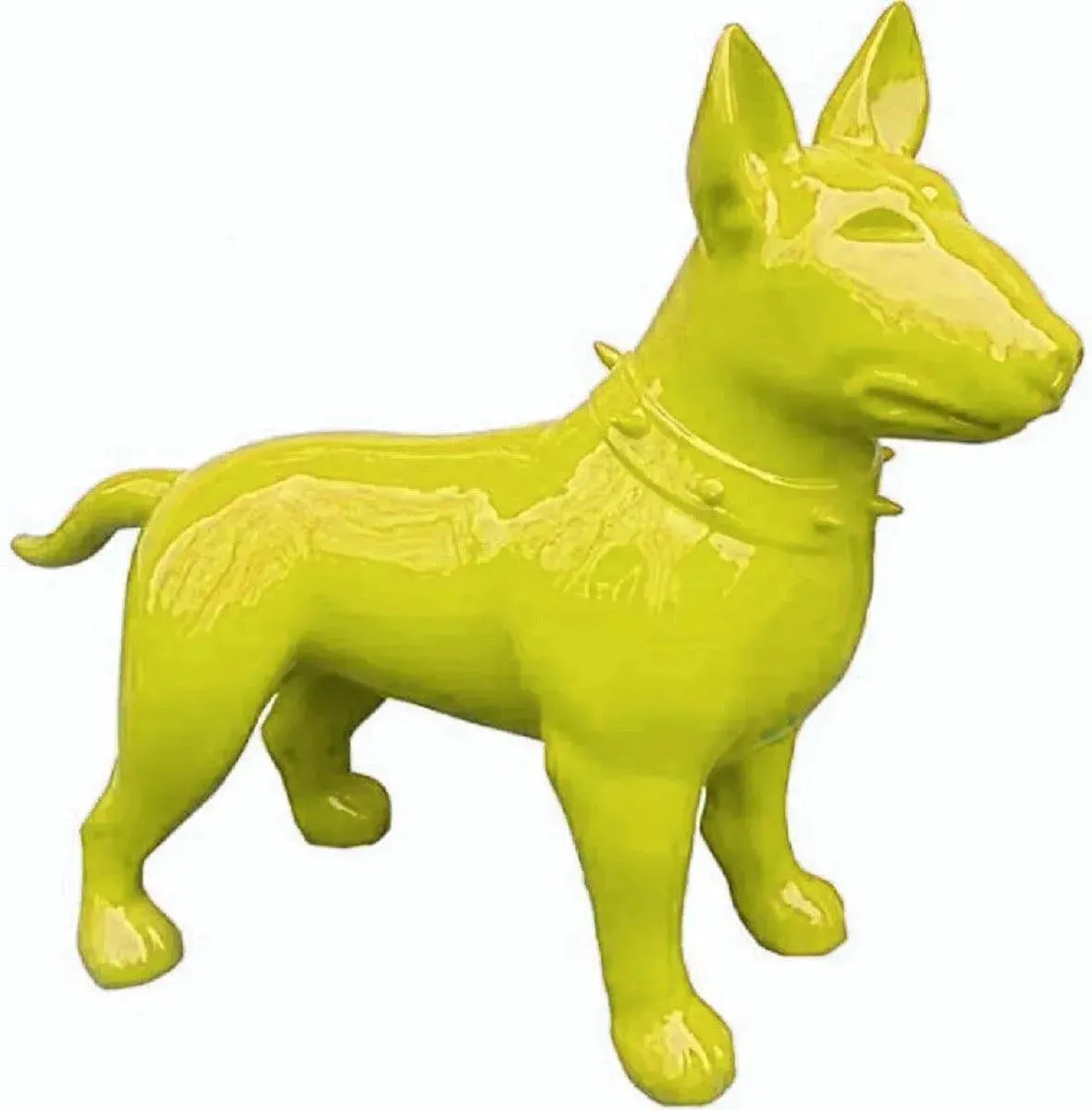 Luxuswerbung-White-Label-Skulptur-Hund-Bullterrier-Gelb - Luxuswerbung.de