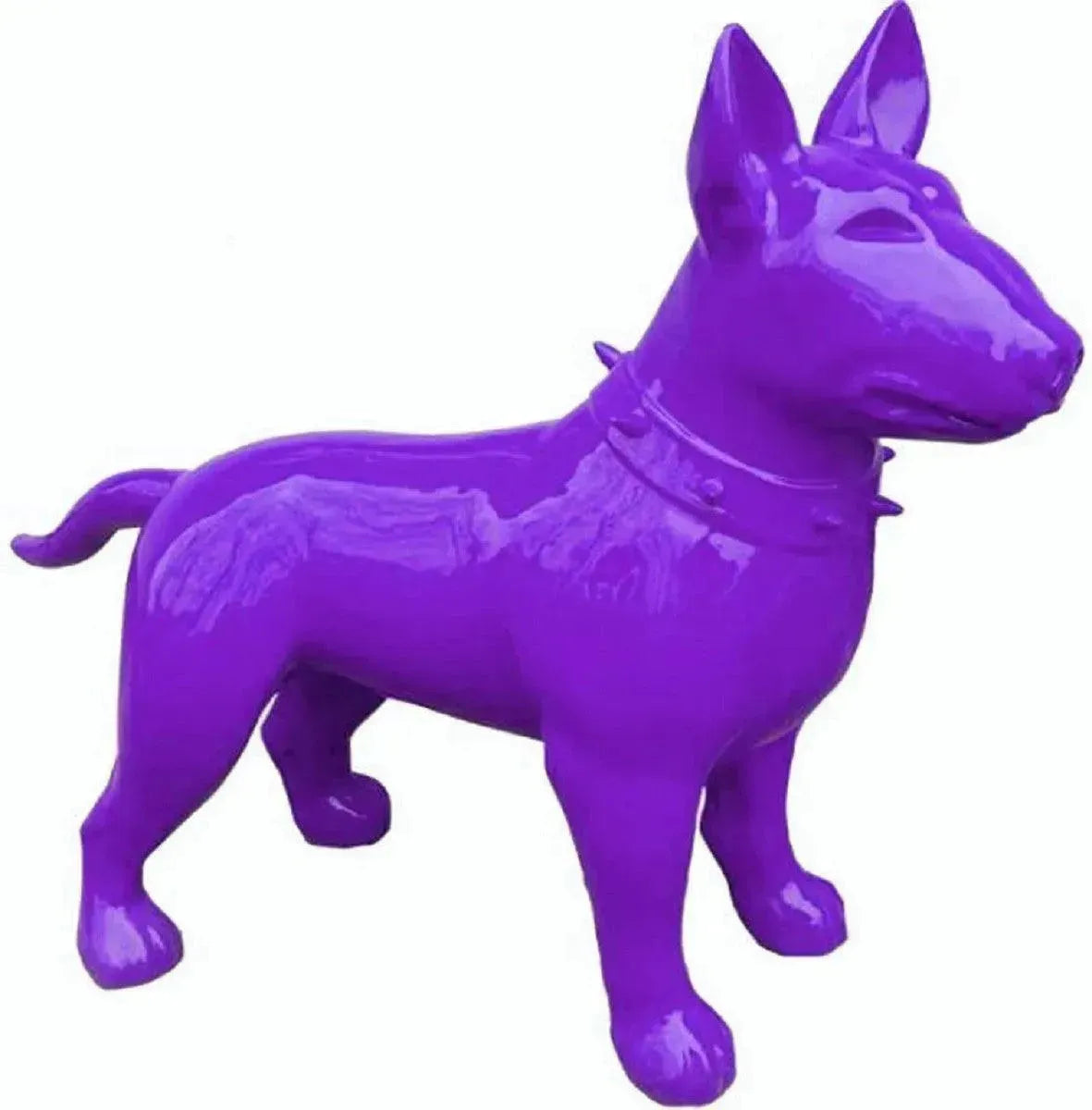 Luxuswerbung-White-Label-Skulptur-Hund-Bullterrier-Lila - Luxuswerbung.de