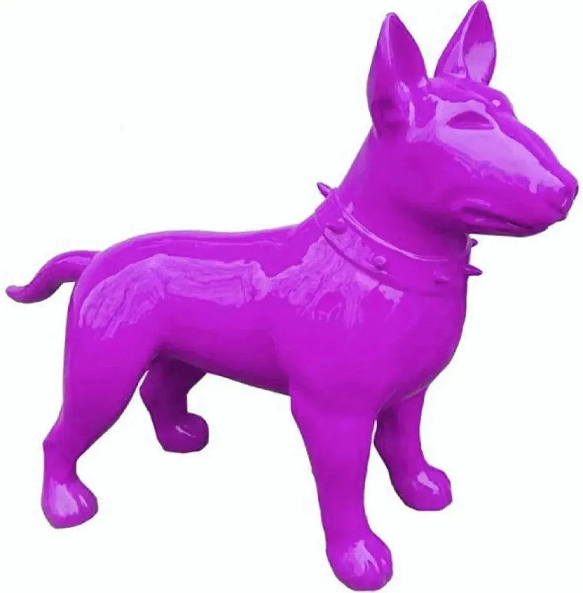 Luxuswerbung-White-Label-Skulptur-Hund-Bullterrier-Rot-Pink - Luxuswerbung.de