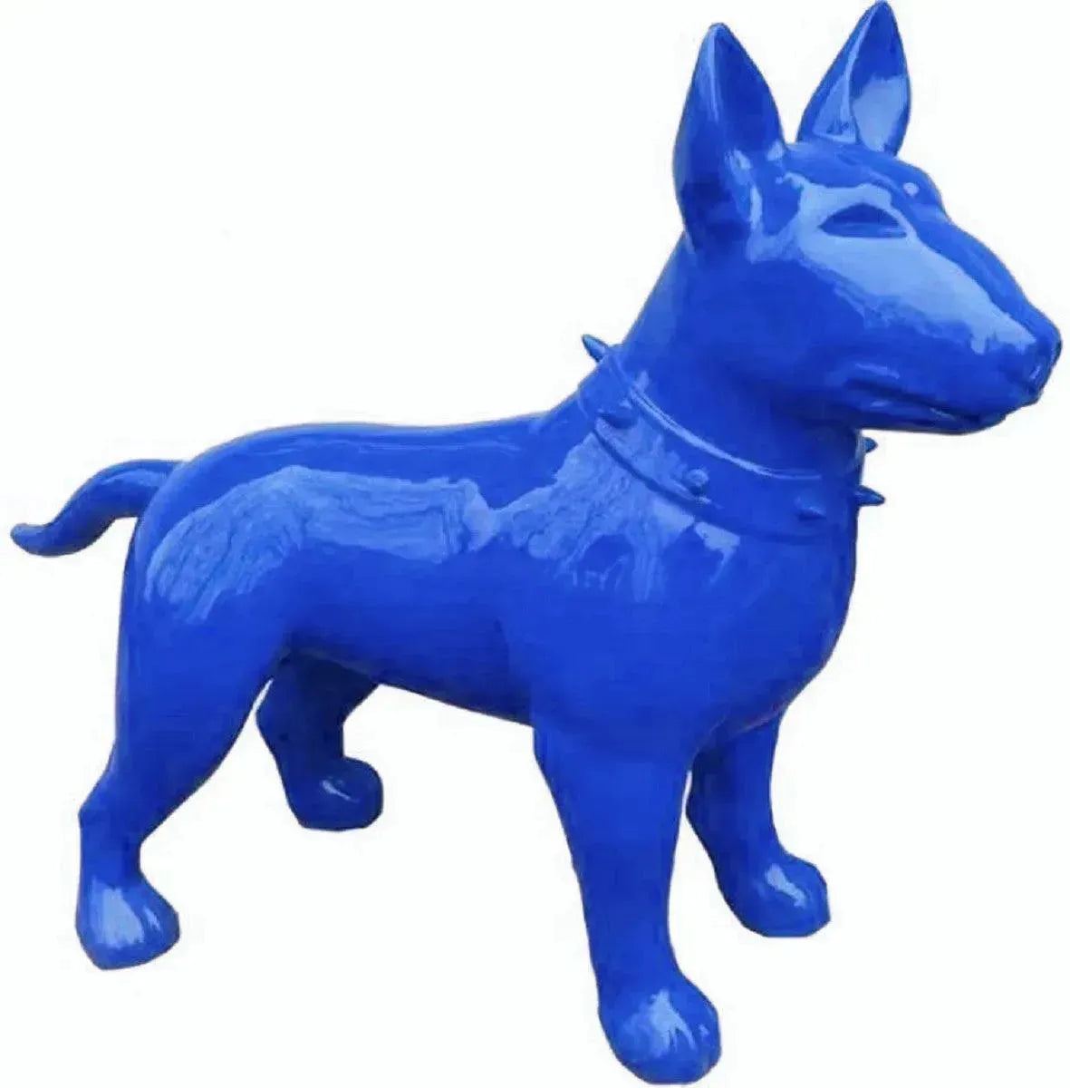 Luxuswerbung-White-Label-Skulptur-Hund-Bullterrier-Royalblau - Luxuswerbung.de
