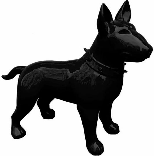 Luxuswerbung-White-Label-Skulptur-Hund-Bullterrier-Schwarz - Luxuswerbung.de