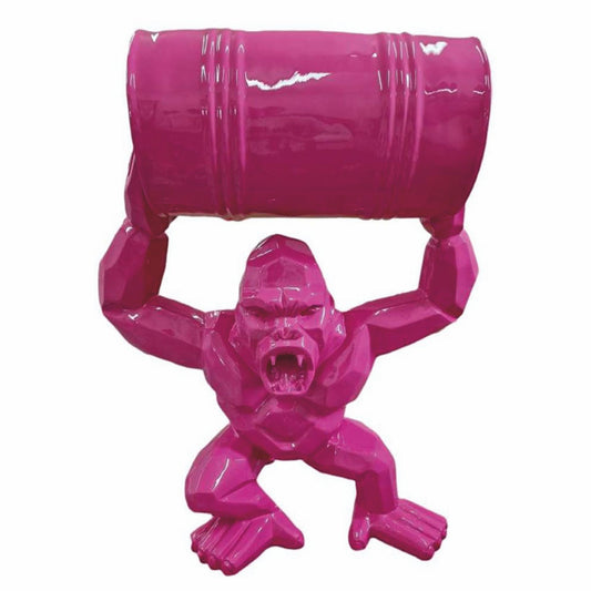 Abstract gorillasculptuur met ton