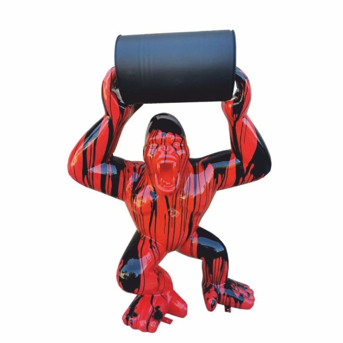 XXL gorillafiguur met ton