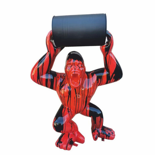XXL gorillafiguur met ton