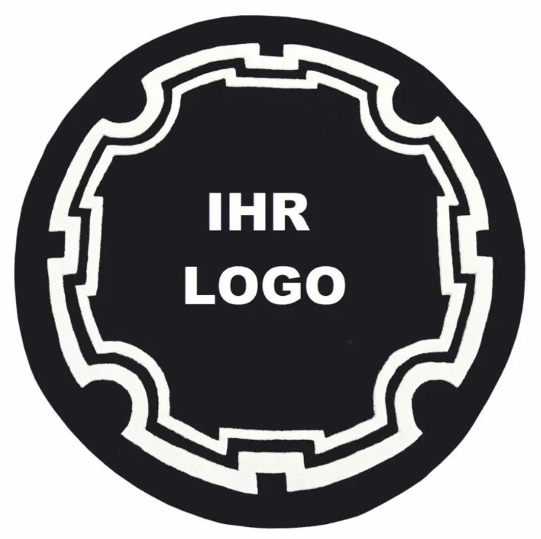 luxuswerbund-whitelabel-teppich-rund-schwarz-mit-logo - Luxuswerbung.de
