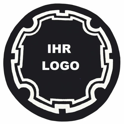 luxuswerbund-whitelabel-teppich-rund-schwarz-mit-logo - Luxuswerbung.de