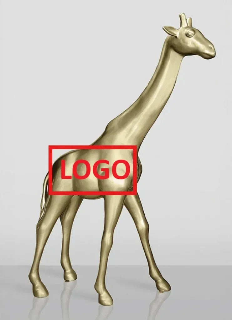 luxuswerbung-giraffe-skulptur-giraffen-gold-logo-beispiel - Luxuswerbung.de