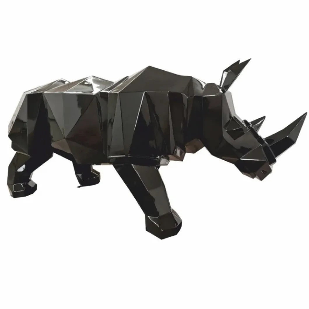 luxuswerbung-giraffe-skulptur-nashorn-schwarz - Luxuswerbung.de