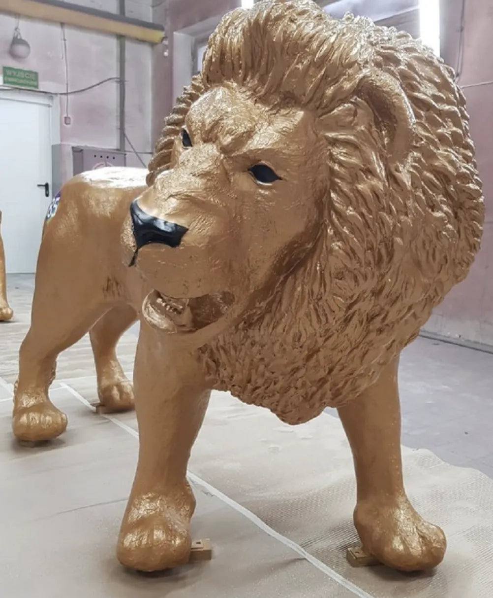 luxuswerbung-white-label-loewe-gold-skulptur-individuelle-figuren-kaufen-xxl-lebensgross - Luxuswerbung.de