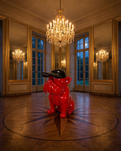 Deko Skulptur Bulldogge mit Cap - Ambiente