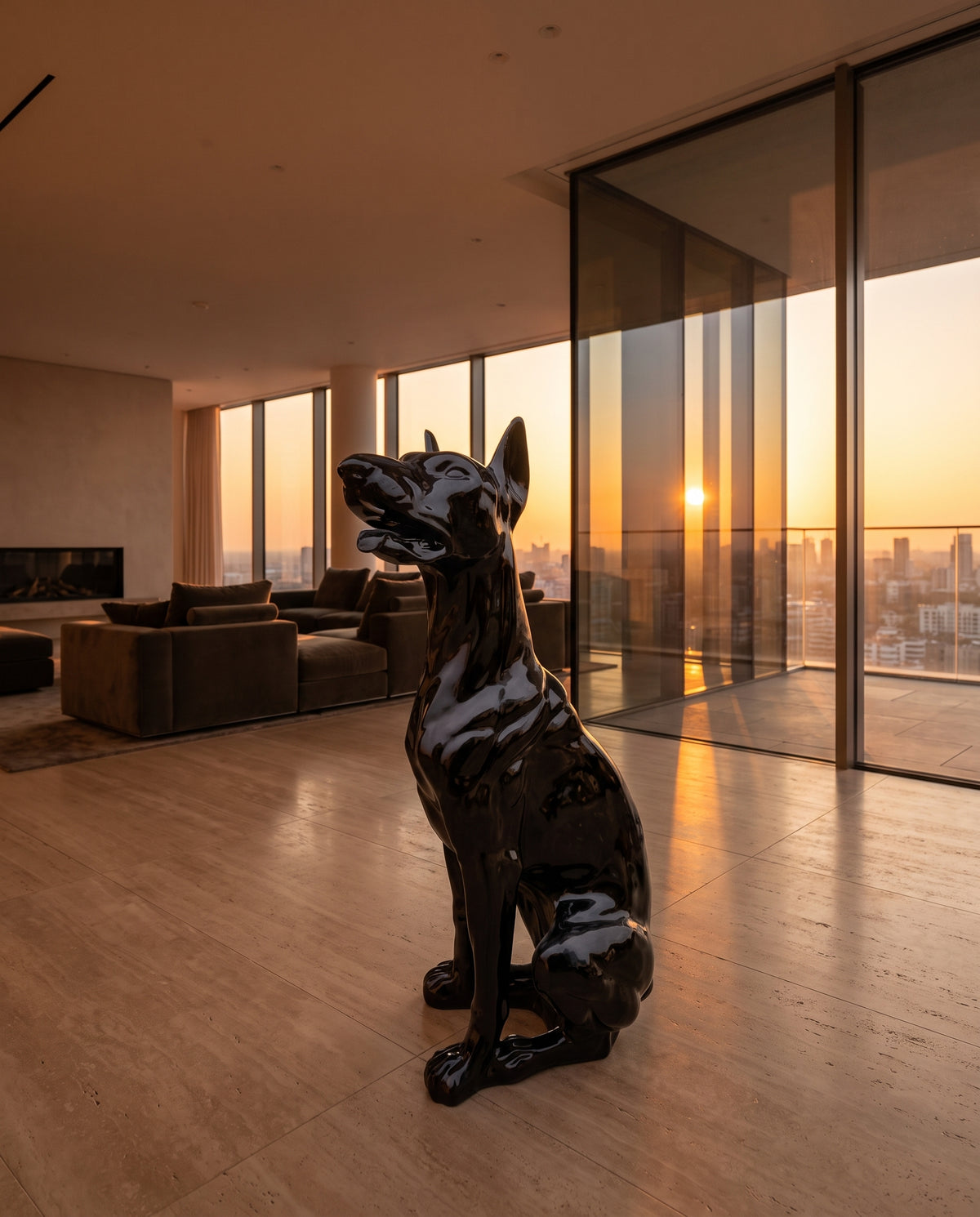 Figur Dobermann Hund Sitzend - Ambiente
