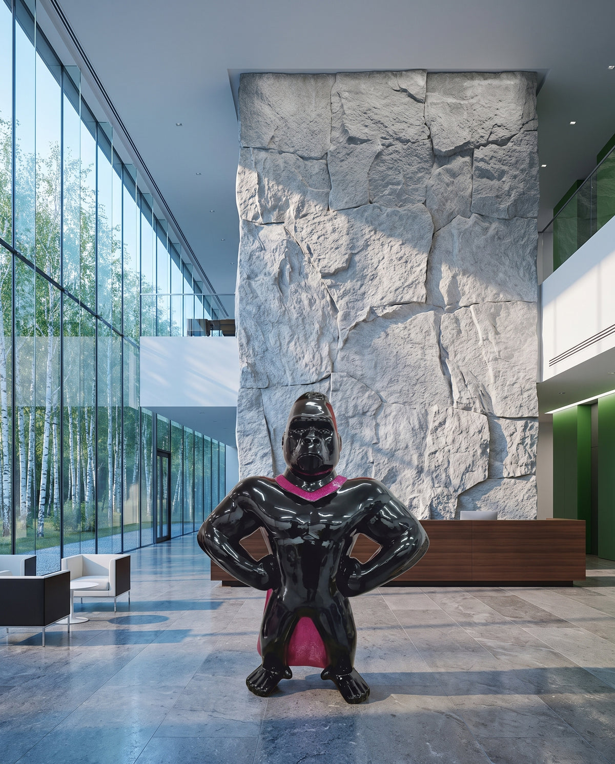 Gorilla Skulptur mit Gewand - Ambiente