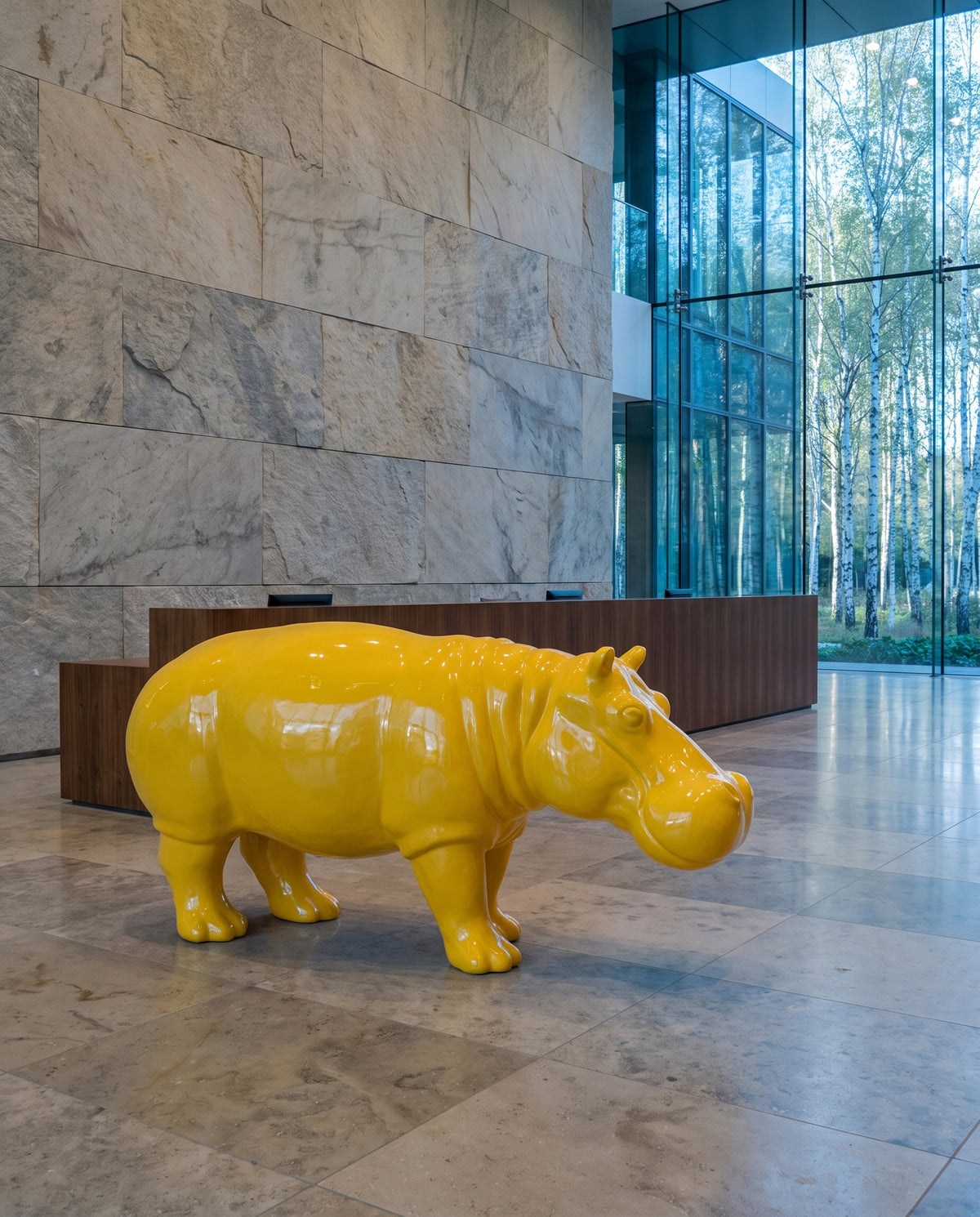 Große Nilpferd Skulptur - Ambiente