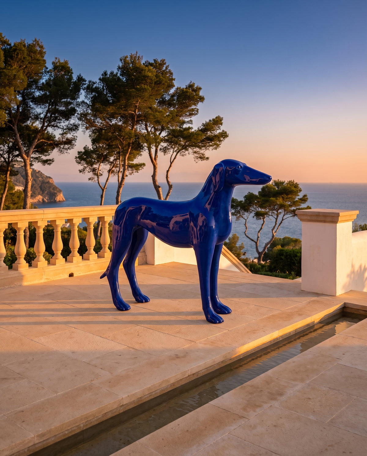 Mittelgoße Windhund Deko Skulptur - Ambiente