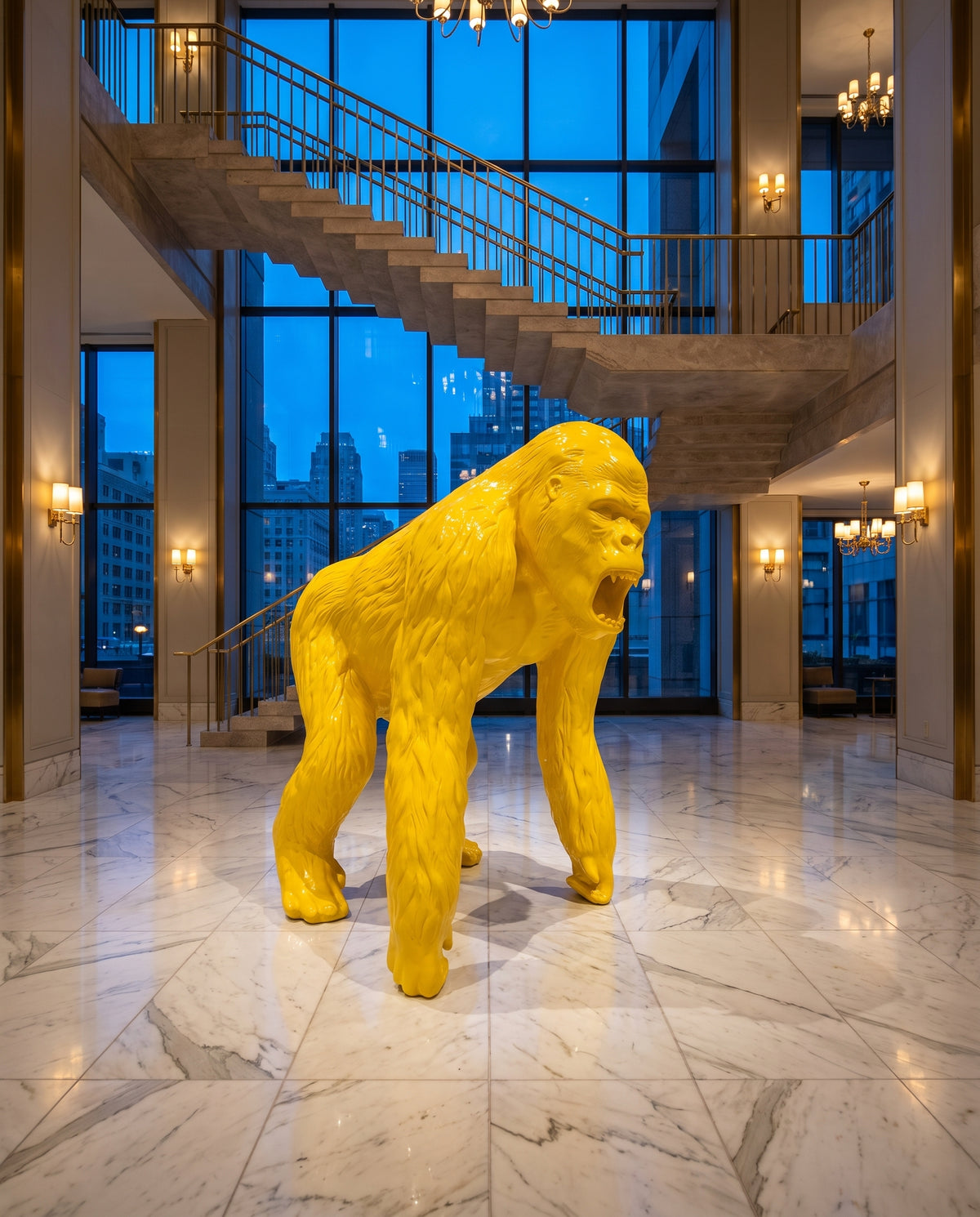 Mittelgroße Gorilla Skulptur - Ambiente