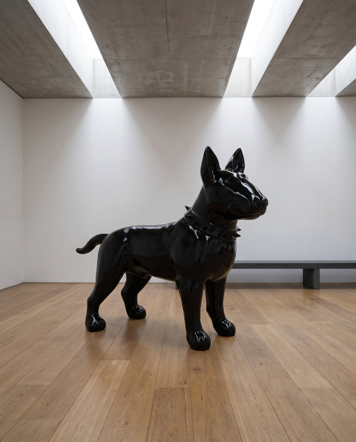White-Label Bullterrier Skulptur - Ambiente