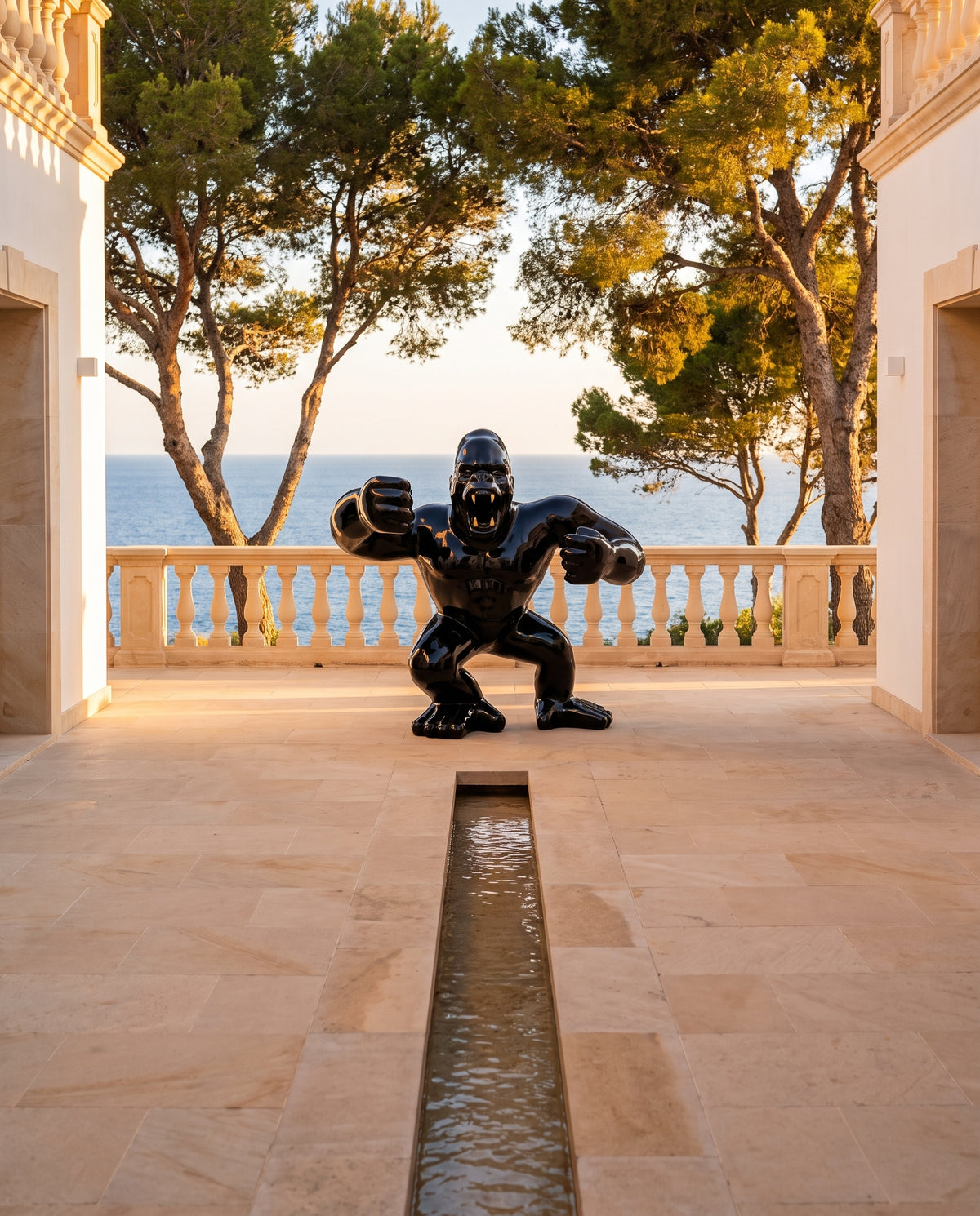 White-Label XXL Gorilla Skulptur - Ambiente