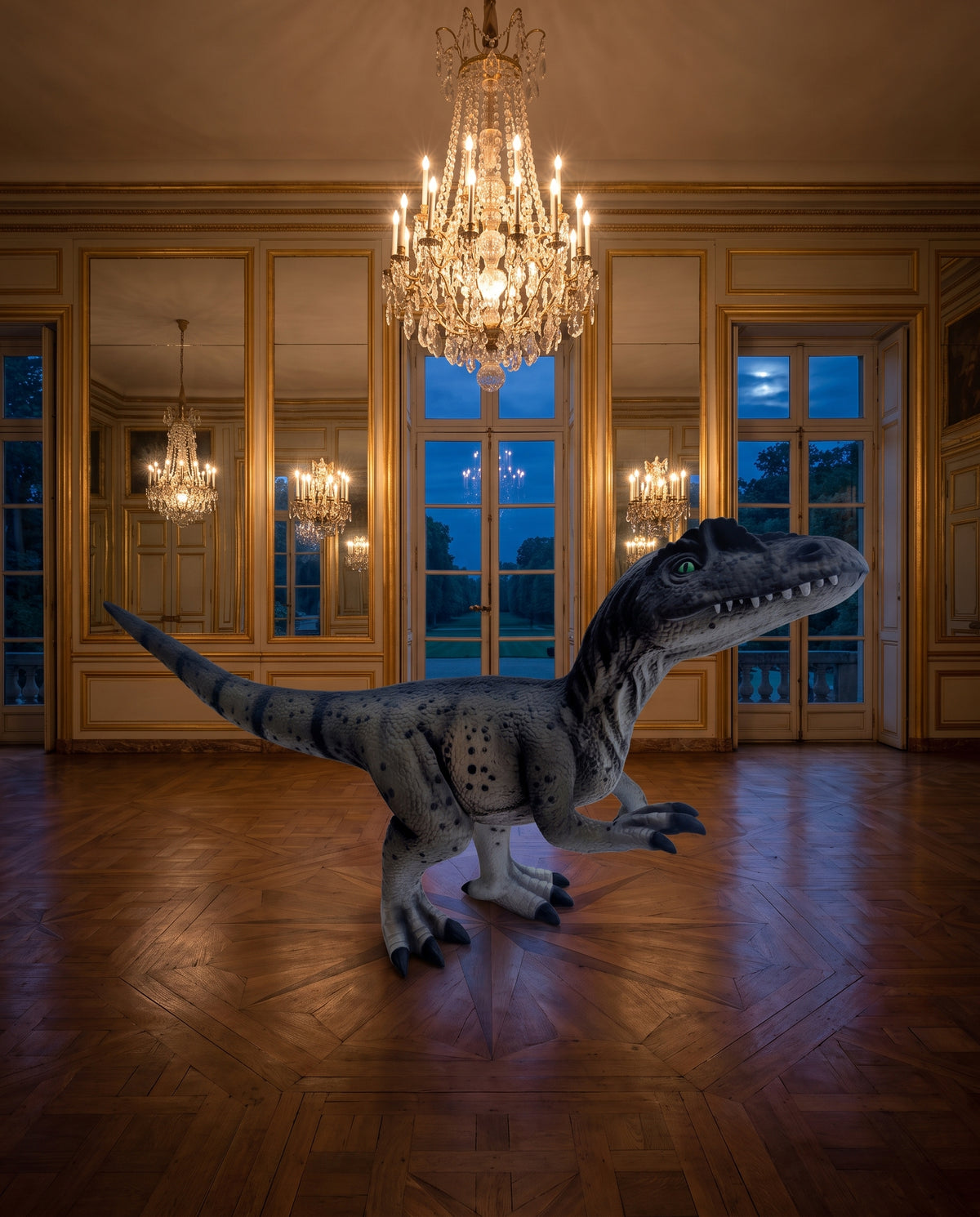 XXL Dinosaurier Skulptur Velociraptor - Ambiente