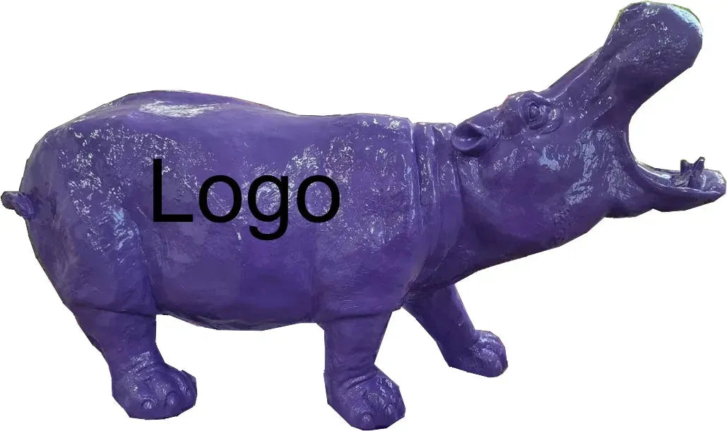 white-label-deko-skulptur-nilpferd-lila-logo-beispiel - Luxuswerbung.de