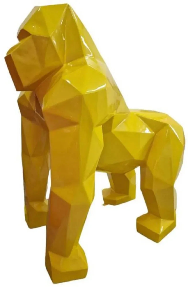 white-label-garten-deko-skulptur-figur-gorilla-affe-abstrakt-gelb - Luxuswerbung.de