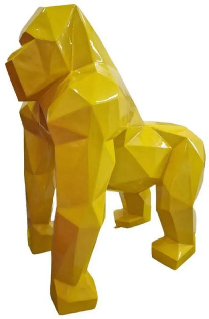white-label-garten-deko-skulptur-figur-gorilla-affe-abstrakt-gelb - Luxuswerbung.de