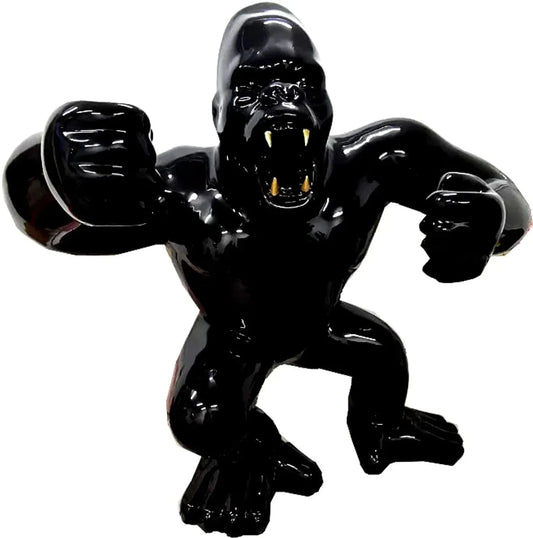 white-label-skultur-gorilla-schwarz-gold - Luxuswerbung.de
