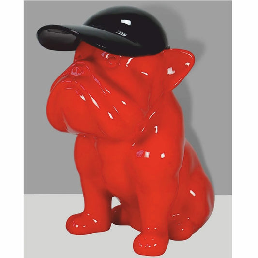 Decoratief beeld buldog met pet