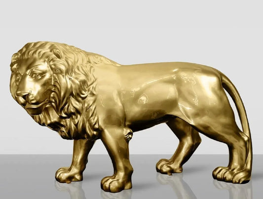white-label-xxl-skultur-loewe-gold-linke-seite - Luxuswerbung.de